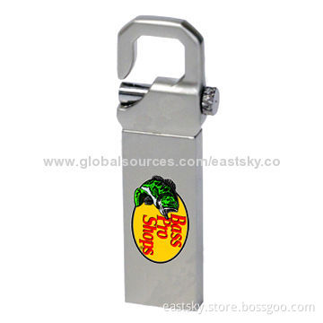 Hook USB Flash Drive, Waterproof/Dust-proof Stainless Metal, Free for 1 to 2 Colored Logo ImprintNew